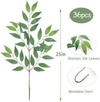 mizii 36pcs italian ruscus artificial greenery stems silk shown in use