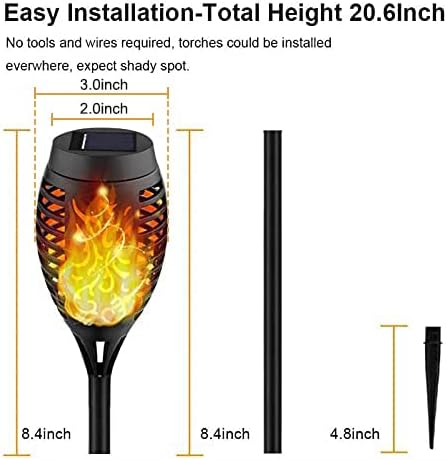 Kurifier Solar Lights Outdoor, 8Pack Solar Torch Light with Flickering Flame, Waterproof Solar Garden Light, Outdoor Solar Lights for Yard, Flame Torches for Outdoor Decorations Decor Yard
