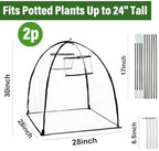 clear plant covers freeze protection, 2-pack cloches & shown in use