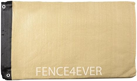 5'x50' 5ft tall 3rd gen tan fence privacy, front angle view