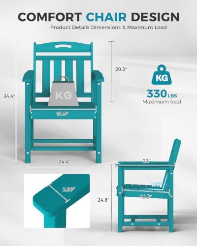 ciokea hdpe outdoor patio dining chairs set of shown in use