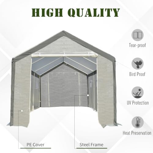 outsunny 20' x 10' x 9' walk-in greenhouse, close-up detail