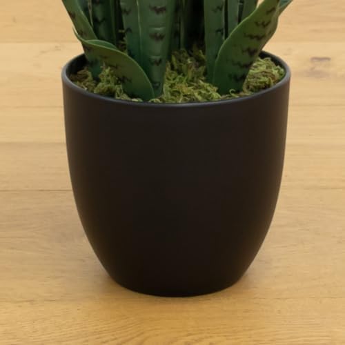 nearly natural 35in artificial snake plant with black, package contents