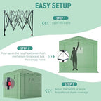 8x6 ft walk‑in green house for outdoors, pop‑up, side view