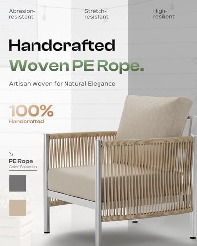 aluminum outdoor patio furniture set with dual-layer coffee, close-up detail