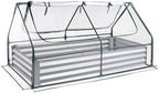 vevor 6x3x1ft metal raised garden bed with greenhouse, view 9