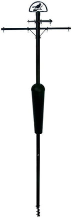 Squirrel Stopper Deluxe Squirrel Proof Bird Feeder Pole with Patented Spring Baffle, Heavy Duty Galvanized Steel Pole System with Auger, Raccoon Proof, Holds Up to 8 Feeders and Accessories - Black