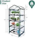 4 tier mini indoor greenhouse upgraded with shelf shown in use