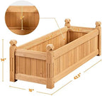 yaheetech 43.5" wooden raised garden bed rectangular planter, close-up detail