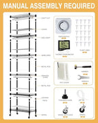 pyy indoor greenhouse with grow light - heavy, front angle view