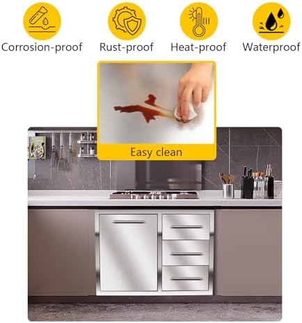outdoor kitchen drawer combo, bbq access trash drawer, front angle view