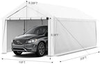 carport 10x20ft heavy duty canopy storage shed,portable garage showing dimensions