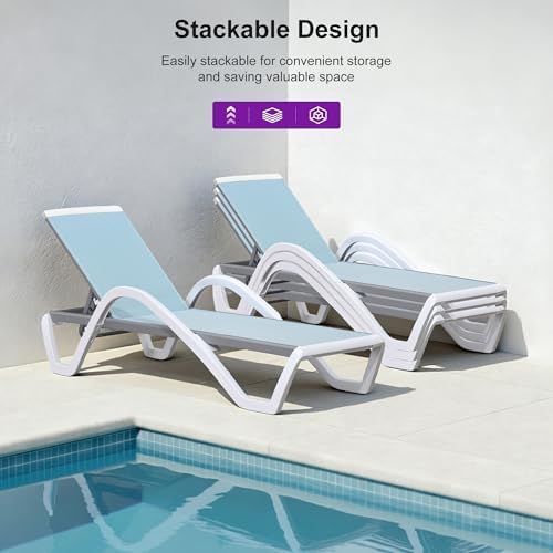 purple leaf patio chaise lounge set of 3, side view