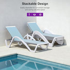 purple leaf patio chaise lounge set of 3, side view