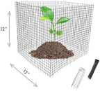 6 new small wire plant protectors, 12" square showing dimensions