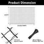 poyee deer fence netting 4x100ft plastic mesh netting, close-up detail