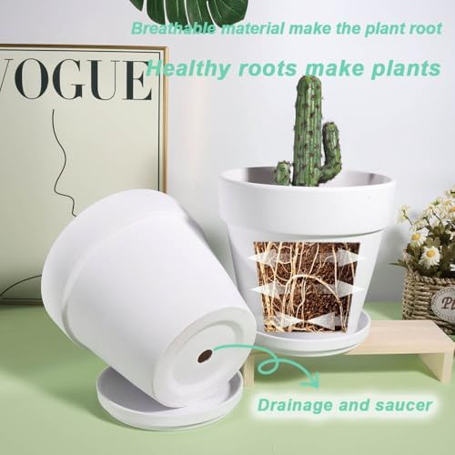 vensovo 6 inch white terracotta & clay pots, package contents