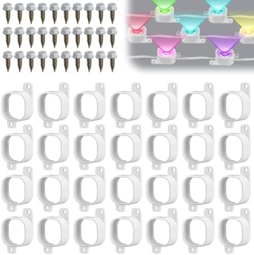 Beeveer 70 Set Light Clips Compatible with Govee H706 H806 Pro Lights | Compatible with Govee H706 H806, with Screws, Secure Wall Fence Mount, Weather Resistant, Firm Hold Install