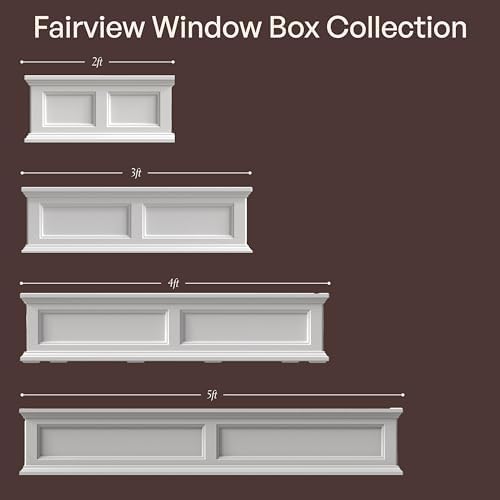 mayne fairview 60in self-watering rectangular window box planter, view 9