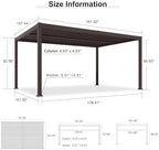 purple leaf outdoor louvered pergola 13' x 15', front angle view