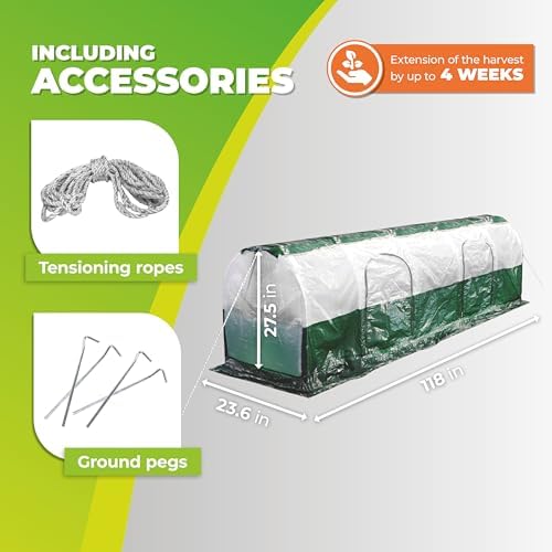 biogreen grow tunnel superdome | 118“ x 23.6“ shown in use
