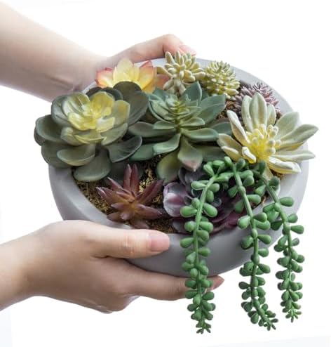 mygift 8 inch round artificial succulent plants in, package contents