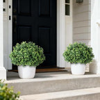 2 sets artificial boxwood topiary ball trees for, close-up detail