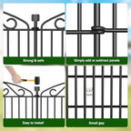 6 panel no dig decorative garden fence 30", side view