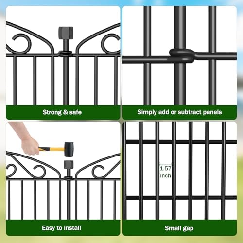 6 panel no dig decorative garden fence 30", side view