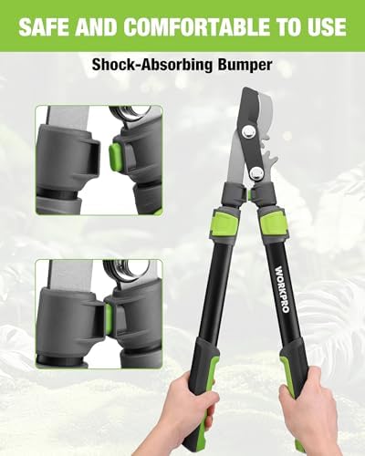 workpro extendable bypass lopper for gardening, 25-37" branch, package contents