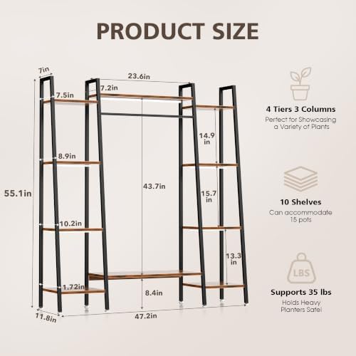 bacekoll plant stand with grow lights 6 tier shown in use