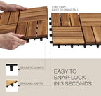 thyoi premium deck tiles, 10 pcs patio flooring showing dimensions