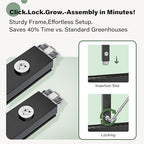 8x16 ft durable & easy assembly aluminum greenhouse,outdoor showing dimensions