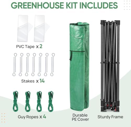 eagle peak 10x10 portable walk-in greenhouse, pop-up indoor, view 9