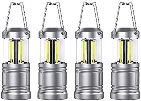 LED Camping Lantern Lights - 500 Lumens Collapsible Camping Lights - Power Outage Lantern Battery Powered for Emergency, Hurricane, Storms, 4 Pack