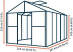 spahir 5 8.5x10.6 ft walk in greenhouse, close-up detail