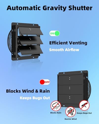 8'' upgraded shutter exhaust fan with thermostat &, package contents