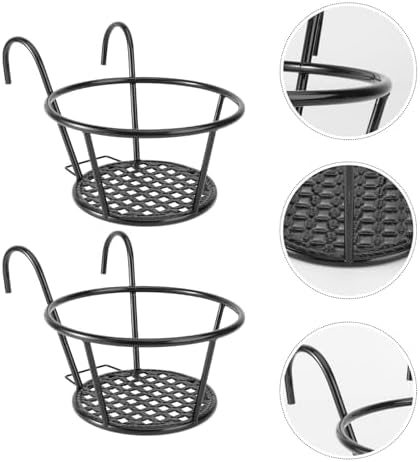 doitool 2pcs over the rail flower pot holder, view 9