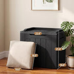 jummico 31 gallon resin deck box waterproof outdoor, side view