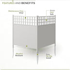 zippity keswick privacy screen and fence, white vinyl, close-up detail