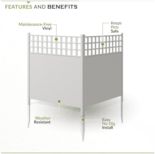 zippity keswick privacy screen and fence, white vinyl, close-up detail
