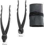 wazakura 6pcs bonsai tool kit with roll bag, close-up detail