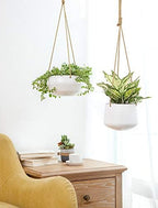 mkono ceramic hanging planters for indoor plants, 8" shown in use