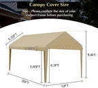 10x20 ft car canopy replacement cover, 800d waterproof, close-up detail