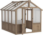 veikou 6' x 8' wooden greenhouse for outdoors, view 9
