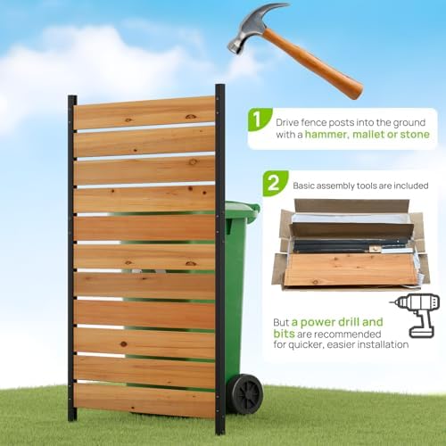 wood privacy fence screen outdoor privacy panels ac, package contents