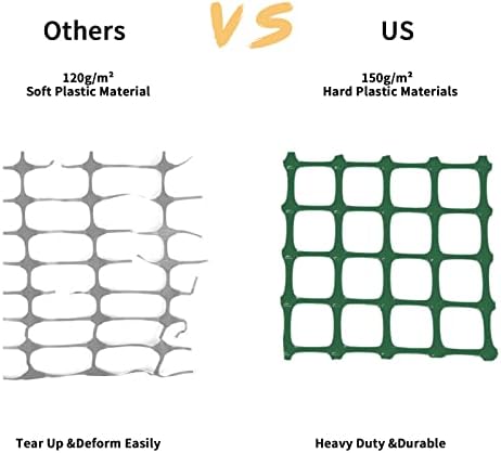 3.3x66ft [heavy duty] plastic fence animal barrier,snow fence.(green) showing dimensions