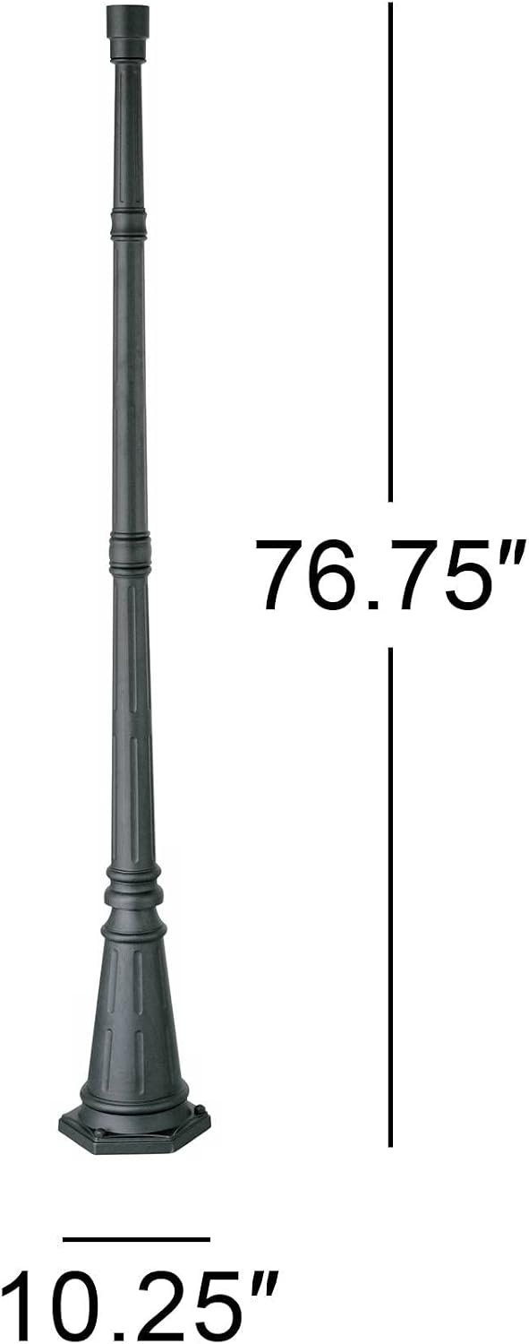 John Timberland Hepworth 76 3/4" High Black Traditional Outdoor Light Post | Cap Base Iron Aluminum Pole Accessory for Exterior House Porch Patio Garage Yard Garden Driveway Home Lawn