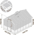 mupater 8' x 12' outdoors walk-in greenhouse, wood shown in use