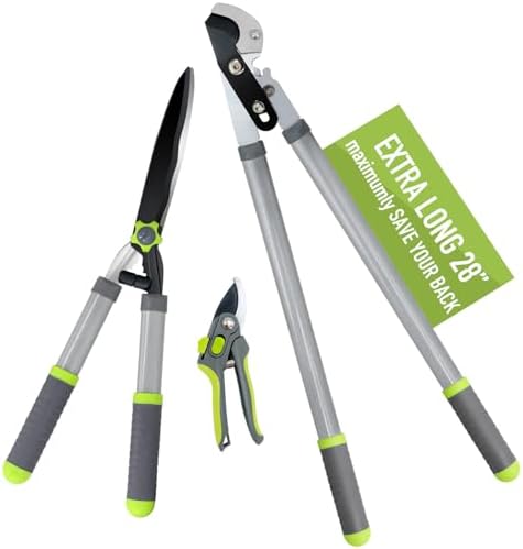 altdorff garden loppers pruning shears, updated 3pcs hedge shown in use